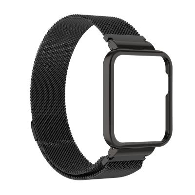 China For Redmi Watch Loop Milanese Watch Band For Xiaomi MI Watch Lite Stainless Steel Strap For Redmi Watch Band With Frame Case for sale