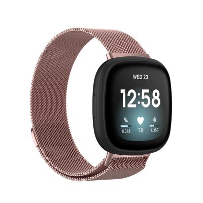 China 2021 New Unisex For Fitbit Versa 3 Stainless Steel Mesh Watch Band For Fitbit Sense Milanese Loop Strap for sale