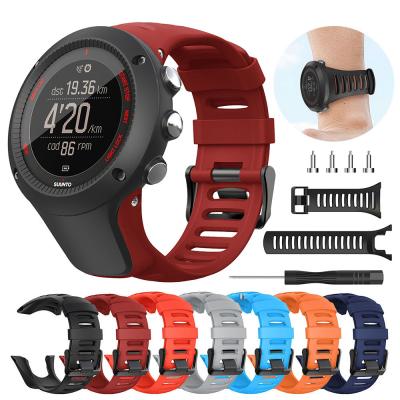 China Rubber TPU Silicone Watch Band Strap For SUUNTO AMBIT 1/2/2S/2R/3P/3S/3R Sport Watch Band For Suunto AMBIT 1/2/3 Series for sale