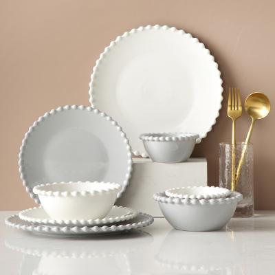 China European Cheap White Luxury Dinnerware Set Viable Fine Porcelain Charger Dish Ceramic Dinner Sets for sale