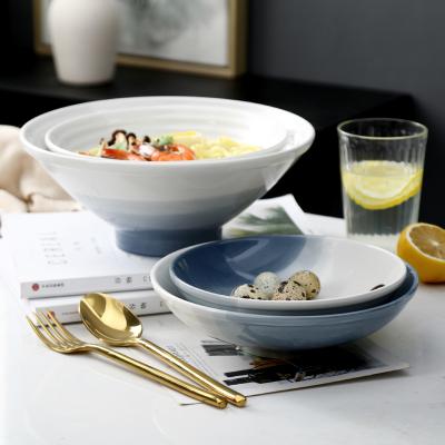 China Sustainable Ceramic Dinnerware Set Gradient Color Dinnerware Set-Grey Bowl for sale