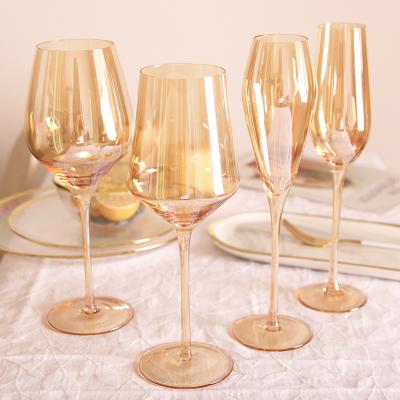 China New Arrival Classic/Postmodern Gold Cup Glass Wine Glasses Champagne Flute Glasses for Party Wedding and Dinner Table Use Kitchen Wine Glass for sale