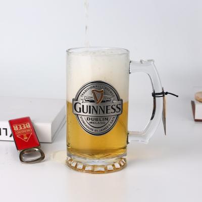 China High Viable Clear Sublimation Beer Mug Glasses With Handle Wholesales for sale