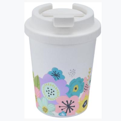 China 100% Microwave Safe Dishwasher Sustainable Recycle PLA Bamboo Drinking Cup Take Away Coffee Mugs 350ML for sale