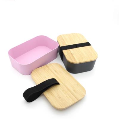 China Food Storage Box With Lid Bamboo Lunch Box Made From Plasma Cornstarch Bamboo Bento Box for sale