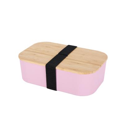 China 2021 Sustainable Bamboo Lid Airtight Lunch Box For Adults PLA Compostable Food Box for sale