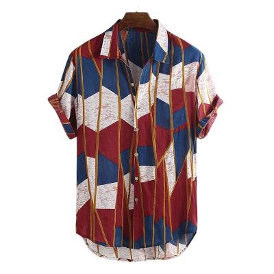 China Anti-pilling 2021 New European and Hawaiian Beach Color Men's Casual Shirts Printing Manufactures for sale