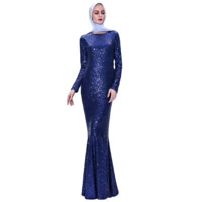 China 2021 Formal Casual Daily Ramadan Sequined Arab Slim Muslim Abaya Border Fishtail Dress of the Stain for sale