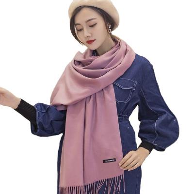 China 2021 European American Wool Spanning Annual Custom Embroidery Printed Women's Logo Solid Color Shawls Gift Scarf for sale