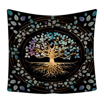 China Plain Wholesale Amazon Best Selling Tree of Life Black and White Aesthetic Tapestry Wall Hanging Tapestry for Bedroom for sale