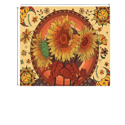 China Wholesale Simple Sunflower Tapestry For Bedroom Aesthetic , Sun And Moon Tapestries Vintage Floral Hippie Boho Wall Trippy Tapestry for sale