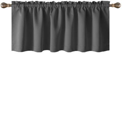 China Plain Gray Dark Valances For Tarnish Drapes Rod Pocket Bathroom Window Thermal Insulated Room Kitchen Curtain Valances for sale