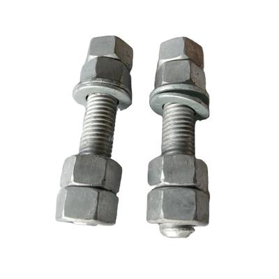 China Electrical Cable Fitting Hot Dip Hex Bolt And Nut / Galvanized Carbon Steel Bolt And Nut for sale