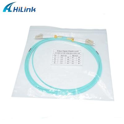 China FTTX HILINK PVC/LZSH Patch Cord Jumper OM3 MM DX 2.0/3.0mm LC Fiber Optic Patch Cord for sale