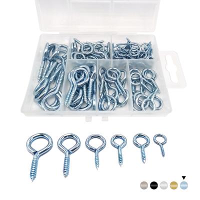 China Hot Sell Round Antirust Closed Ring Screw Eye Hole Hook Shaped Self-tapping Screw 9 Ring Kit for sale