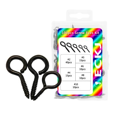 China Round Hot Selling Different Sizes Of Rings With Screw Eye Hole Rustproof Closed Hook 9 Shaped Ring Kit for sale