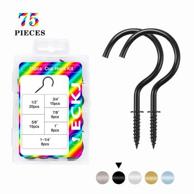 China good quality & Reasonable Price Eckj 75 Pieces / Set 6 Cup Screw Hook Wall Hook Self Tapping Hook for sale