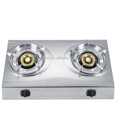 China Household metal panel double burners gas cooker gas cooktop cooktop gas cooker for sale