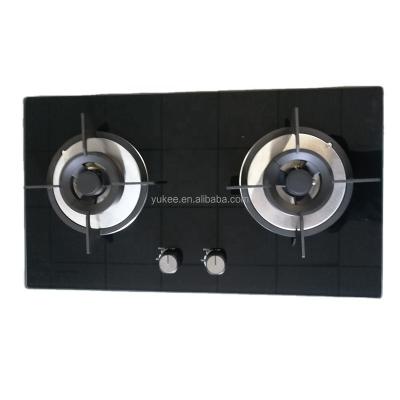 China 2022 Hot Sale Household 2 Dish Glass Top Gas Stove 8mm Glass Top Gas Cooktop Gas Cooktop With Glass Surface for sale