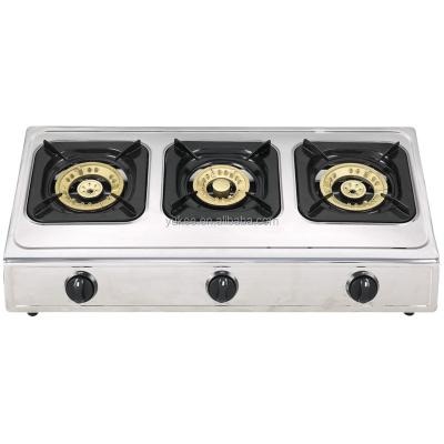 China Brass Trigle Burners Household Stainless Steel Gas Cooktop Tempered Stove Products With Free Sample for sale