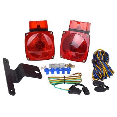 China Waterproof LED Permit Light Lamp Brake Stop Tail Running Square Trailer Lights Kit, Red for 12V Camper Truck RV Boat for sale