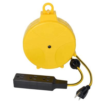 China 20 Cord, FT Extension Cord Home Appliance Retractable AC Power Reel with Multi-plug Extension Retracting Extension Wheel for sale