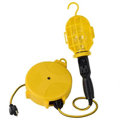 China Office 20' Retractable Rope Reel with Trouble Light - Handlamp Reel Lamp Auto Shop Repair Light cETLus for sale