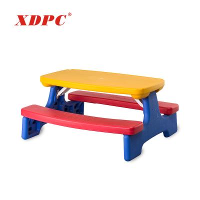 China Kindergarten Eco - Friendly Comfortable Furniture Folding Children Study Table With Attached Chair for sale