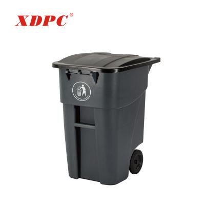 China Sustainable Movable Outdoor 200l Street Garbage Plastic Waste Container Trash Bin for sale