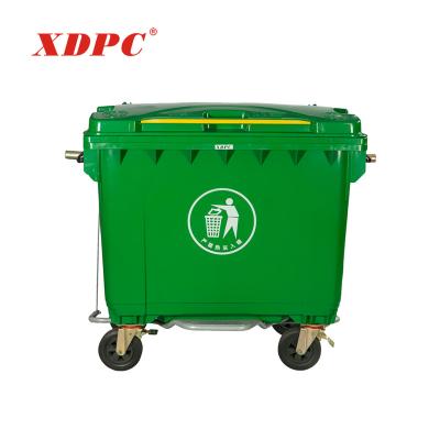 China Sustainable Waste 660liter Large Blue Green Gray Plastic Dust Container Bin 660l Bin for sale