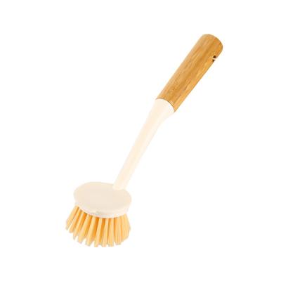 China Sustainable Manufacture Wholesale Long Handle Broom Cleaning Wood Dish Washing Cleaning Brushes for sale