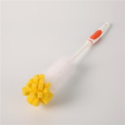 China Long Handle Sustainable Wholesale Plastic Sponge Head PP Eco-friendly Household Wash Bottles Cleaning Brush for sale