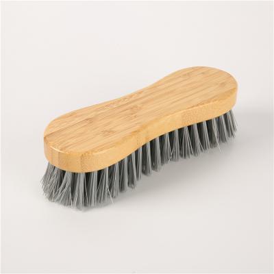 China Eco - Friendly Household Stocked Durable Bamboo Scrub Brush Plastic Cloth Laundry Cleaning Brush for sale