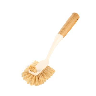 China Sustainable Home Kitchen Brush Multifunctional Double And Reverse Wooden Handle Clean Brushes for sale