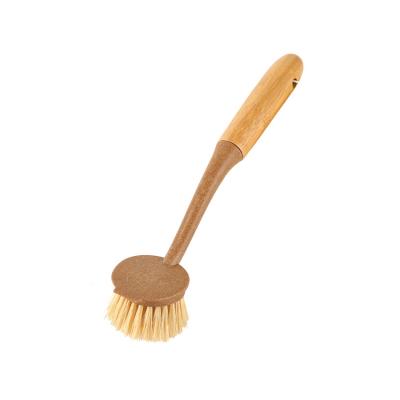 China Logo Pot Kitchen Plate Washing Custom Eco Friendly Sustainable Sweep Long Handle Bamboo Cleaning Brush for sale