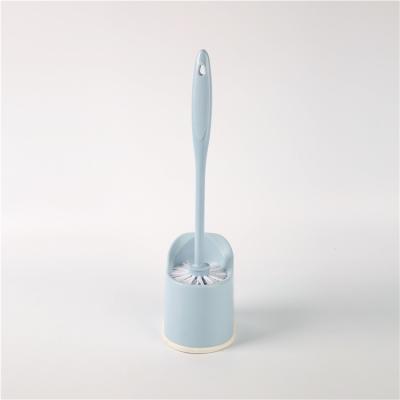 China Viable Sky Blue Bathroom Toilet Cleaning Brush Hygienic Plastic Wall Mounted Toilet Cleaning Brush for sale