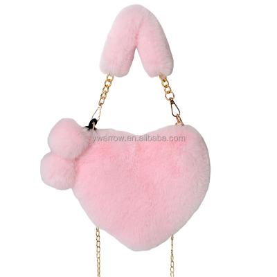 China Other Brand Fashion Mini Plush Shoulder Bags Women Fur Cross Body Bags Girls Shoulder Bags Plush Handbags for sale