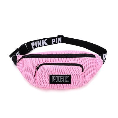 China Custom Simple Cell Phone Bag Street Wear Water Proof Trunk Women Body Pack Purse Mesh Waist Bag Cross Waist Bag for sale