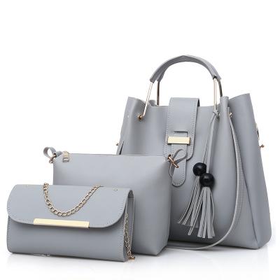 China Newest Design Lightweight Elegant Women Ladies Clips Sets Handbag With Cell Phone Bag And Coin Purse Ladies Handbag Sets for sale