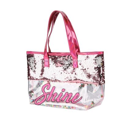 China 2020 Premium Eco-Friendly Shopping Bag Fashionable Gift OEM Customized Logo Style Printing Promotion Holographic Transparent PVC Handbag Tote Bag for sale