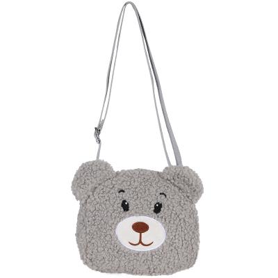 China 2021 Fashionable Durable Plush Fur Cross Body Bag Bear Cartoon Toddler Bag Girl Customized Logo Chest Sling Messenger Plush Shoulder Bag for sale