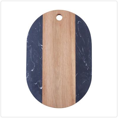 China Sustainable Hot Selling Natural Acacia Wood Cutting Board Marble Chopper Cheese Board for sale