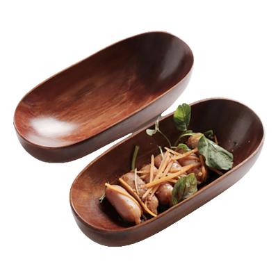 China Viable Wholesale Japanese Creative Wooden Sushi Serving Tray Ship Shape Komu Fruit Tray for sale