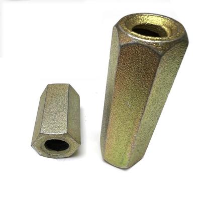 China Heavy Industry High strength thread rod hexagon type cast iron 50mm 100mm length  coupling hex nut for sale