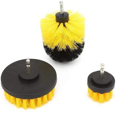 China 3pcs Yellow Color Drill Brush Kit For Enhanced Cleaning for sale