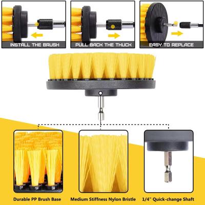 China Drill Brush Power Drill Brush  Attaches Easily With Yellow Color for sale