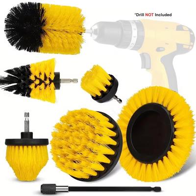 China 7 Pcs Auto Detailing Brush Drill Clean Brush Set Cleaning Tools Drill Brush Set for sale