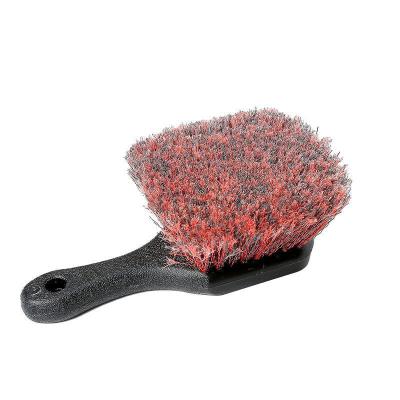 China Professional Hard Bristle Car Detailing Brush With Red Color for sale