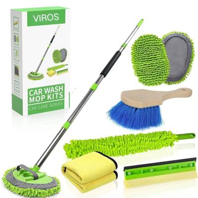 China Car Wash Mop Head With Long Handle , Wash Mop Mitt,Window Scraper for sale