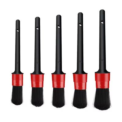 China 5pcs Pp Detail Brush With Red And Black Color For Professional Car Detailing for sale